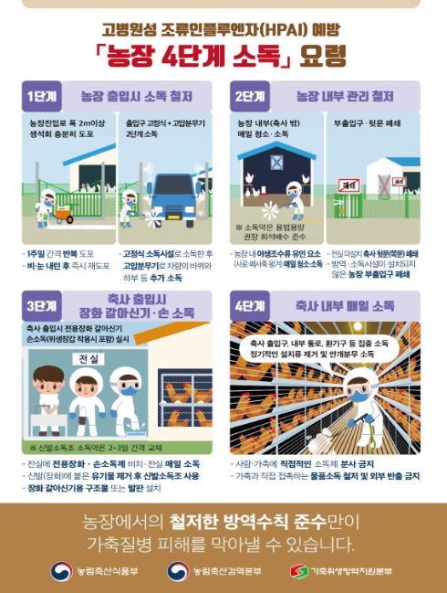 농림축산식품부, 전북 김제 육용오리 농장, H5형 고병원성 조류인플루엔자 확진